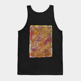 Abstract Summer Watercolor Painting in Pink, Orange, Yellow, and Black | Sunset Dance Tank Top